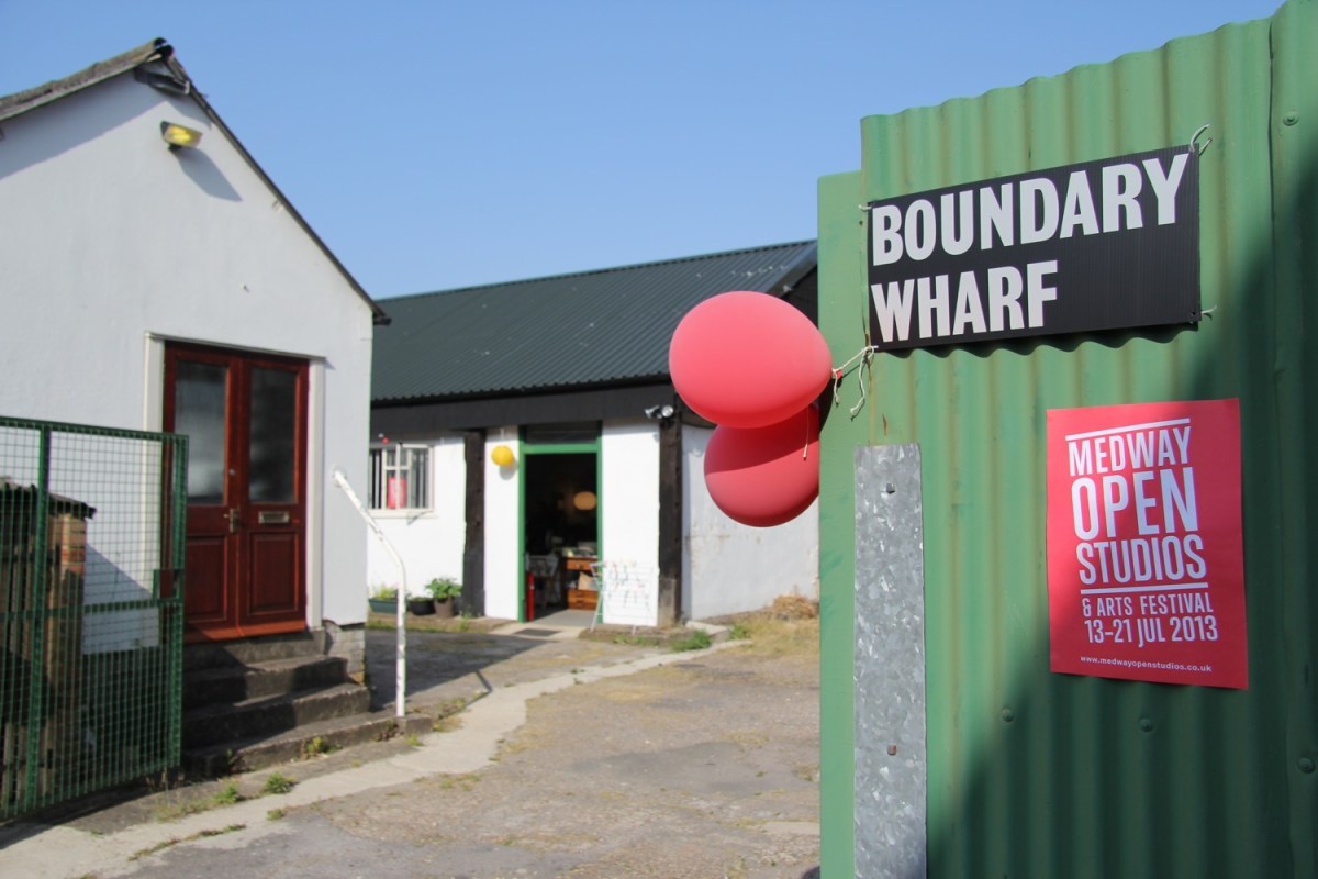 Boundary Wharf gate, during Medway Open Studios