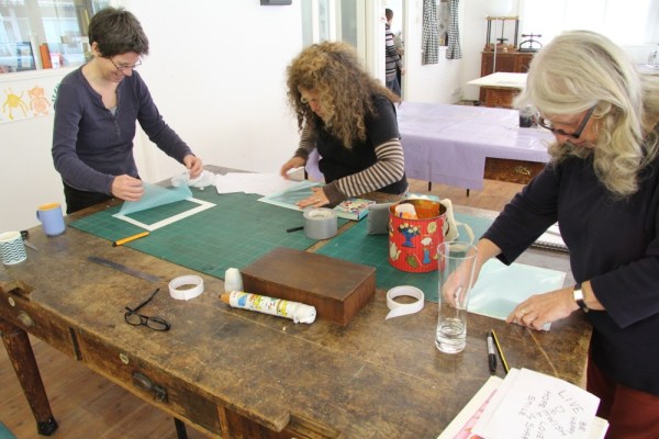 Participants making thermofax screens
