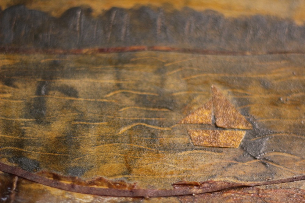 Collagraph plate with carborundum grit