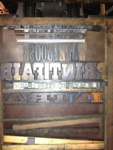 Typeset letters for wayzgoose poster