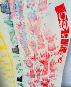 roller prints, hands & eyes