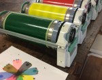risograph drums and printed swatch
